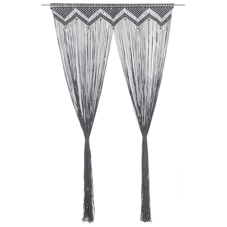 VIDAXL -Vorhang Macramé 140x240 cm Baumwoll -Anthrazit