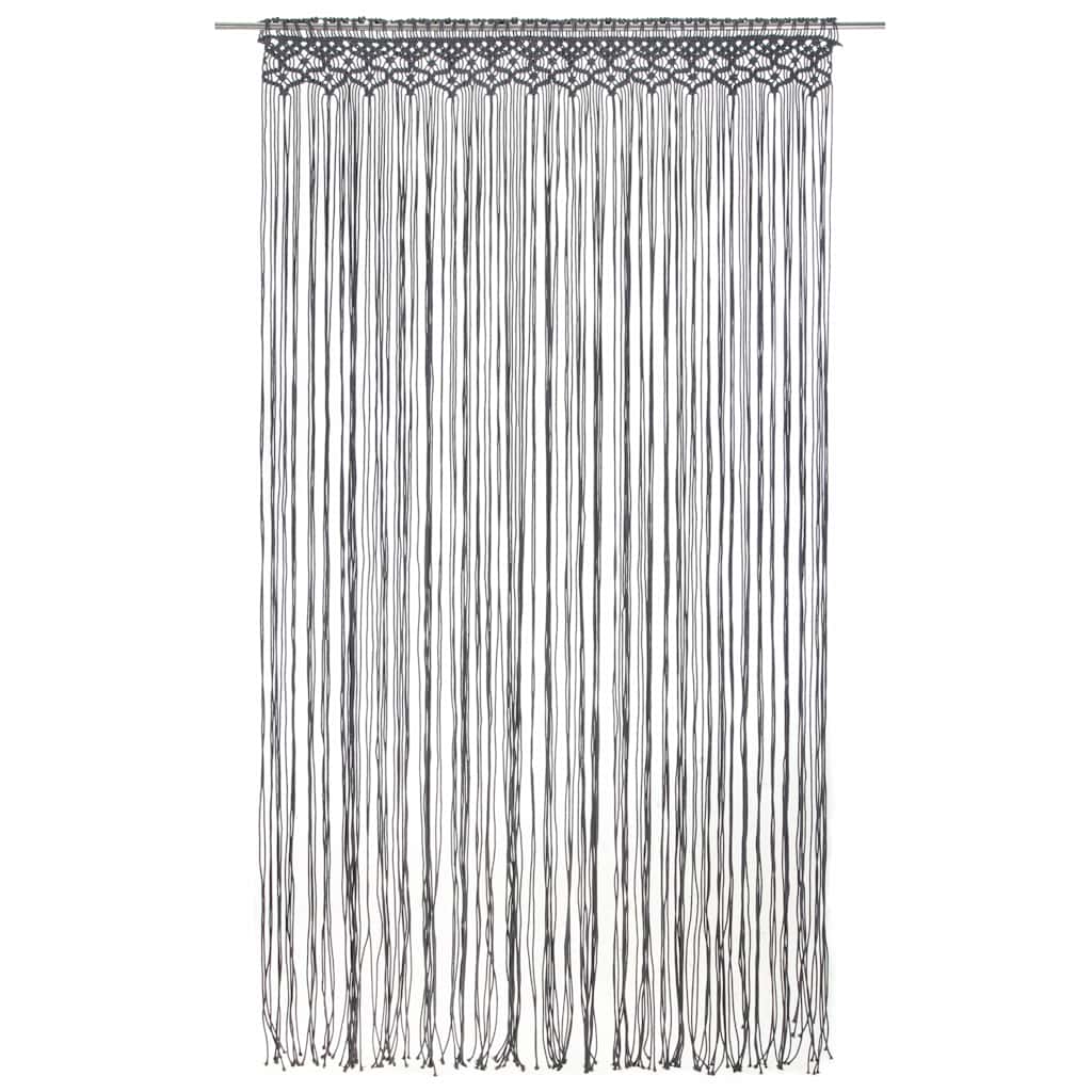 VIDAXL -Vorhang Macramé 140x240 cm Baumwoll -Anthrazit
