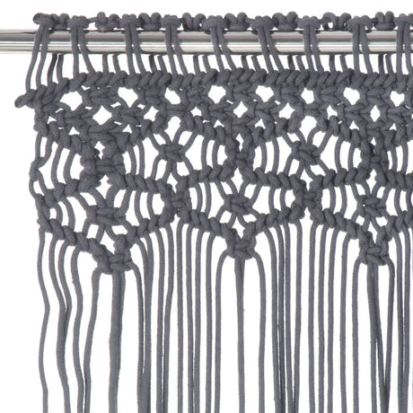 VIDAXL -Vorhang Macramé 140x240 cm Baumwoll -Anthrazit