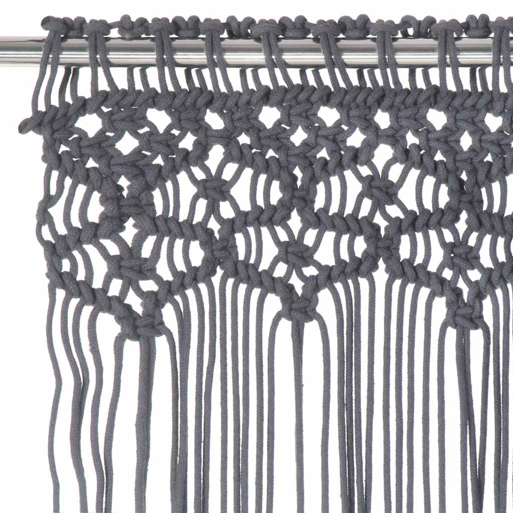 VIDAXL -Vorhang Macramé 140x240 cm Baumwoll -Anthrazit