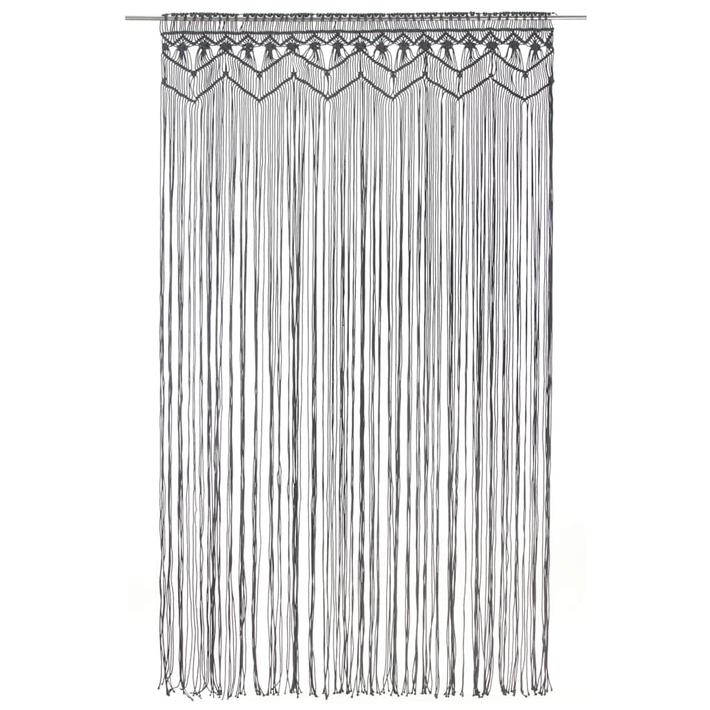 VIDAXL -Vorhang Macramé 140x240 cm Baumwoll -Anthrazit