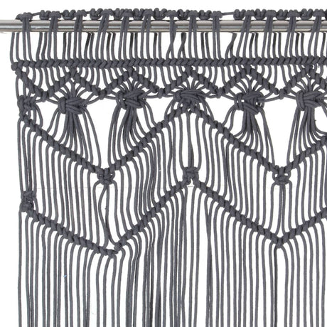 VIDAXL -Vorhang Macramé 140x240 cm Baumwoll -Anthrazit