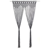 VIDAXL -Vorhang Macramé 140x240 cm Baumwoll -Anthrazit