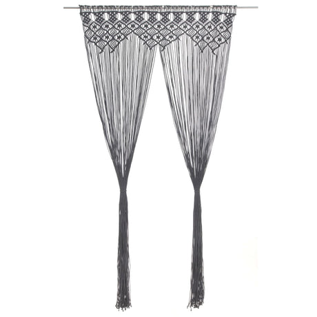 VIDAXL -Vorhang Macramé 140x240 cm Baumwoll -Anthrazit