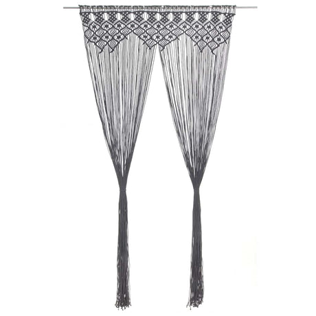 VIDAXL -Vorhang Macramé 140x240 cm Baumwoll -Anthrazit