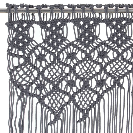 VIDAXL -Vorhang Macramé 140x240 cm Baumwoll -Anthrazit