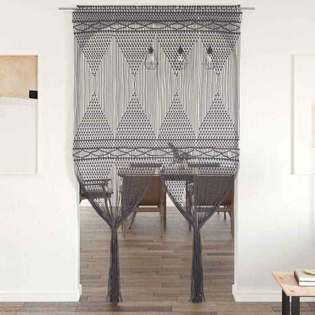 VIDAXL -Vorhang Macramé 140x240 cm Baumwoll -Anthrazit