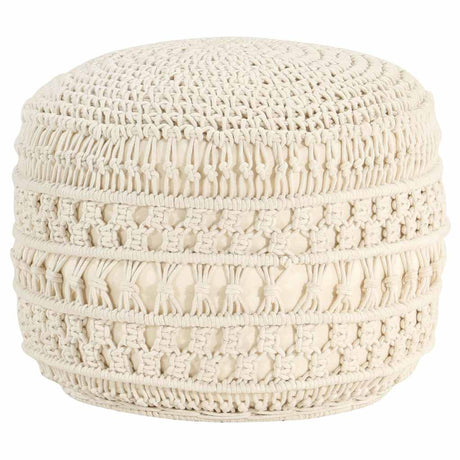 Vidaxl poef macramé handgemaakt 45x30 cm katoen