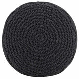 Vidaxl poef macramé handgemaakt 45x30 cm katoen antraciet