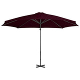 Vidaxl -schwimmendes Parasol mit Aluminiumpol 300 cm Rot