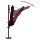 Vidaxl -schwimmendes Parasol mit Aluminiumpol 300 cm Rot