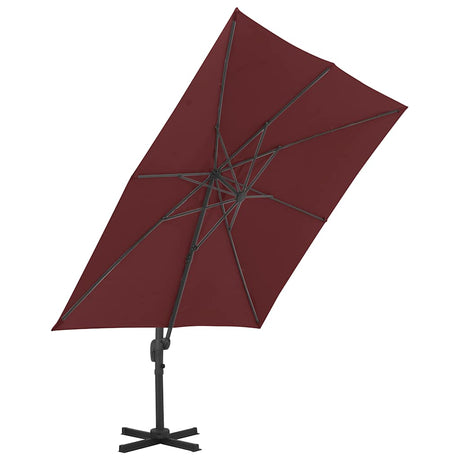 Vidaxl -schwimmendes Parasol mit Aluminiumpol 400x300 cm Burgunderrot