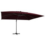 Vidaxx schwimmender Sonnenschirm mit LED-Beleuchtung 400x300 cm Burgunderrot