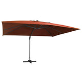 Vidaxx schwimmender Sonnenschirm mit LED-Beleuchtung 400x300 cm terrakottafarben
