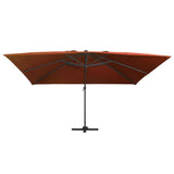 Vidaxx schwimmender Sonnenschirm mit LED-Beleuchtung 400x300 cm terrakottafarben