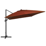 Vidaxx schwimmender Sonnenschirm mit LED-Beleuchtung 400x300 cm terrakottafarben