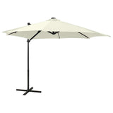 Vidaxl-schwimmendes Parasol mit Stangen und LED-Beleuchtung 300 cm sandfarben