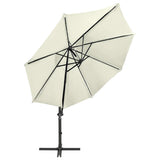 Vidaxl-schwimmendes Parasol mit Stangen und LED-Beleuchtung 300 cm sandfarben