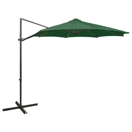 Vidaxl -schwimmendes Parasol mit Pol und LED -Beleuchtung 300 cm Grün