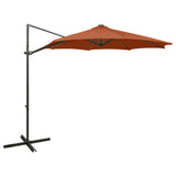 Vidaxl -schwimmendes Parasol mit Pol und LED -Beleuchtung 300 cm Terrakotta Farbe