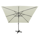 Vidaxl-schwimmendes Parasol mit Stangen und LED-Beleuchtung 300 cm sandfarben