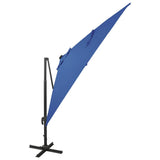 Vidaxl schwimmend Parasol mit Pol und LED -Beleuchtung 300 cm Azurblau