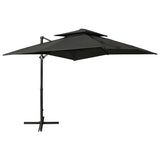 Vidaxl -schwimmendes Parasol mit Doppeldach 250x250 cm Anthrazit -Colored