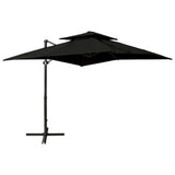 Vidaxl -schwimmendes Parasol mit Doppeldach 250x250 cm Schwarz