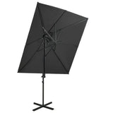 Vidaxl -schwimmendes Parasol mit Doppeldach 250x250 cm Anthrazit -Colored