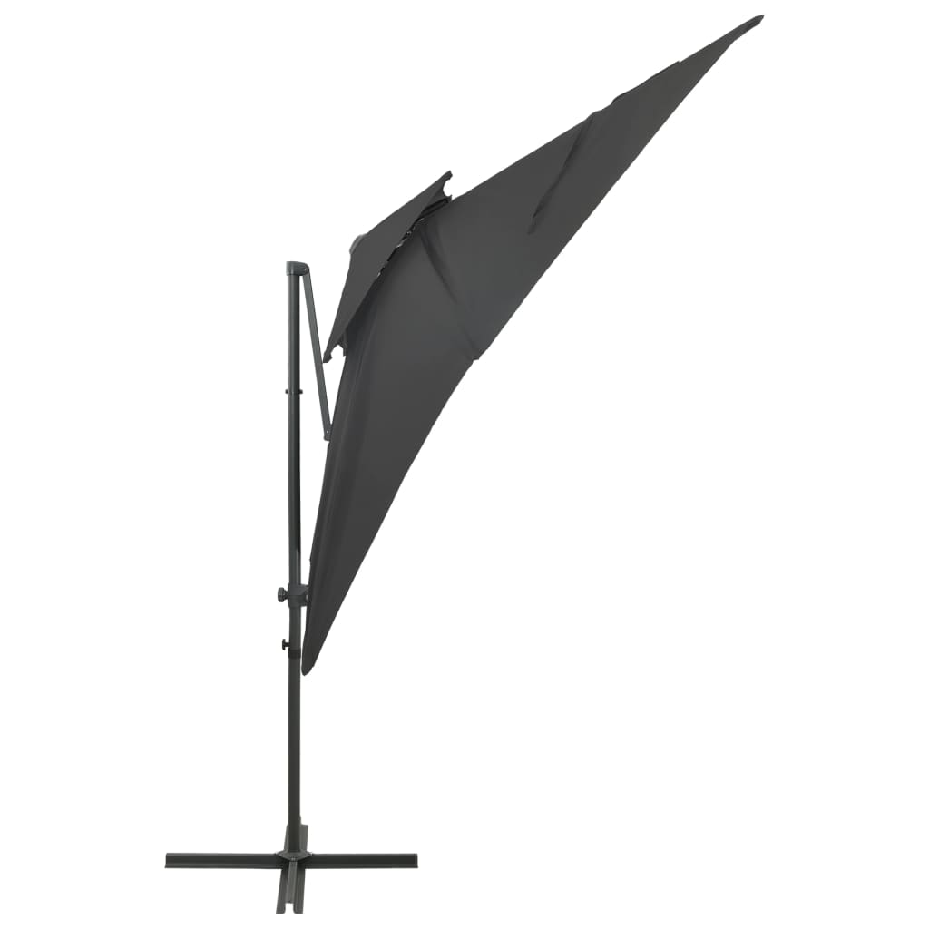 Vidaxl -schwimmendes Parasol mit Doppeldach 250x250 cm Anthrazit -Colored