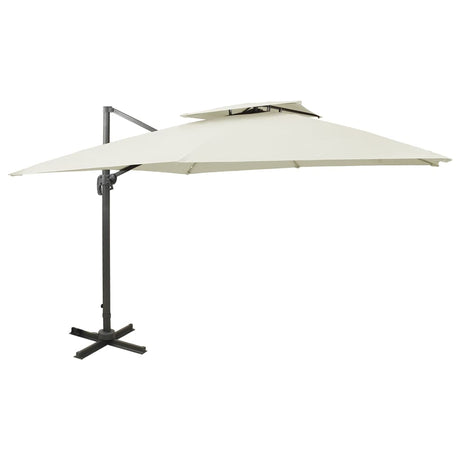 Vidaxx schwimmender Sonnenschirm mit Doppeldach 300x300 cm sandfarben