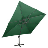 Vidaxl -schwimmendes Parasol mit Doppeldach 400x300 cm Grün
