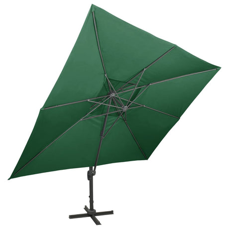 Vidaxl -schwimmendes Parasol mit Doppeldach 400x300 cm Grün