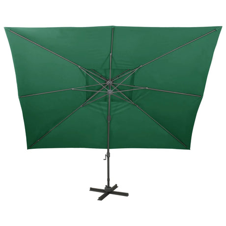 Vidaxl -schwimmendes Parasol mit Doppeldach 400x300 cm Grün