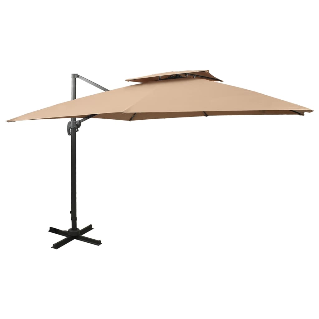 Vidaxx schwimmender Sonnenschirm mit Doppeldach 300x300 cm Taupe