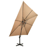 Vidaxx schwimmender Sonnenschirm mit Doppeldach 300x300 cm Taupe