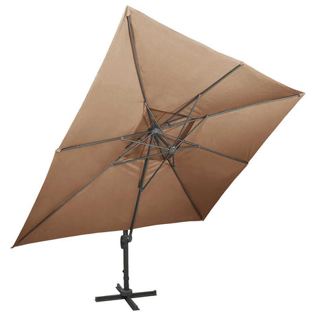 Vidaxx schwimmender Sonnenschirm mit Doppeldach 400x300 cm Taupe