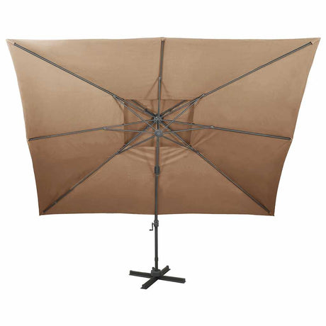 Vidaxx schwimmender Sonnenschirm mit Doppeldach 400x300 cm Taupe