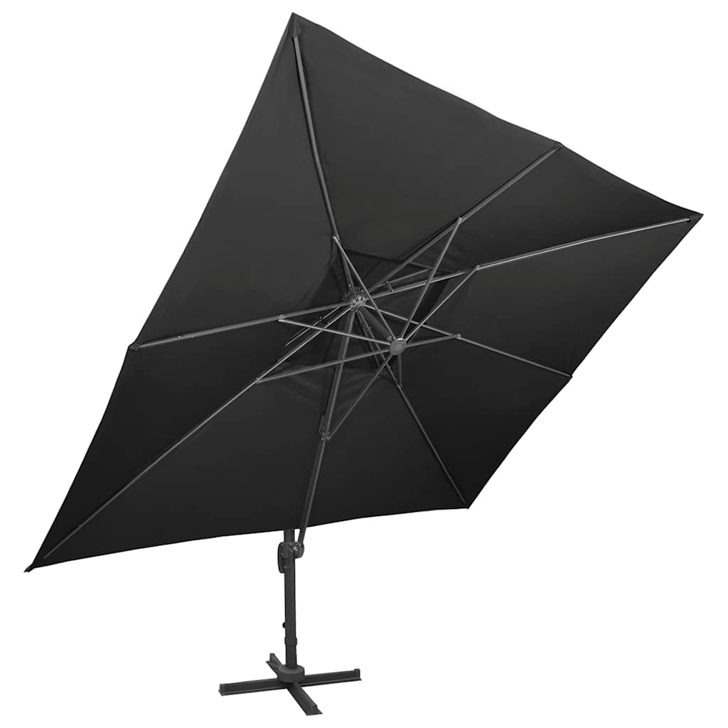 Vidaxx schwimmender Sonnenschirm mit Doppeldach 400x300 cm schwarz