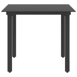 Vidaxl tuintafel 80x80x74 cm staal en glas zwart