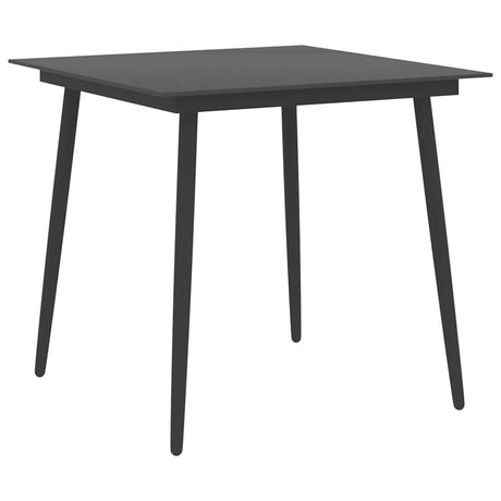 Vidaxl tuintafel 80x80x74 cm staal en glas zwart
