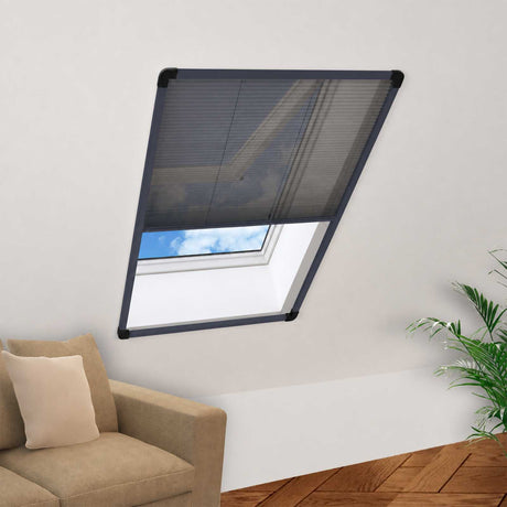 Vidaxx Fenstergitter plissiert 80x120 cm Aluminium Anthrazit