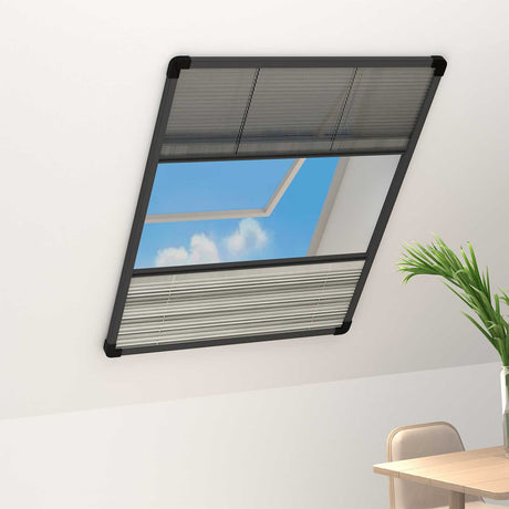 Vidaxx Plissee-Fensterschutz mit Verdunklung 80x120 cm Aluminium