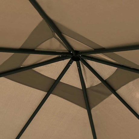 Vidaxl -Laube mit Pole bedeckt 160 g m² 3x3x2,6 M Taupe