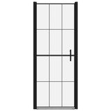 VIDAXL -Duschtür 81x195 cm gehärtetes Glas schwarz