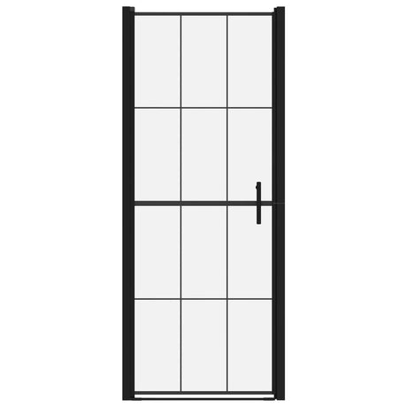 VIDAXL -Duschtür 81x195 cm gehärtetes Glas schwarz