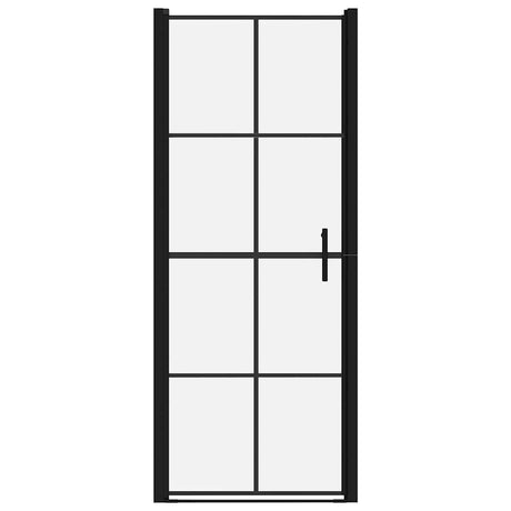 Vidaxl Duschtüren 81x195 cm gehärtetes Glas schwarz