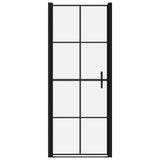 VIDAXL -Duschtür 91x195 cm gehärtetes Glas schwarz