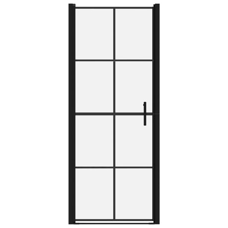 VIDAXL -Duschtür 91x195 cm gehärtetes Glas schwarz