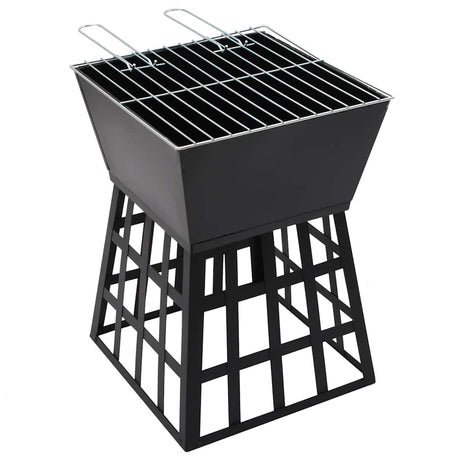 Vidaxl vuurplaats en barbecue 2-in-1 34x34x48 cm staal